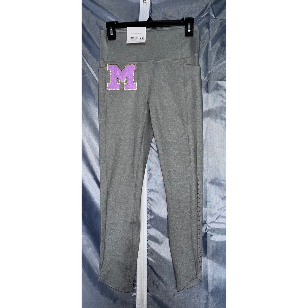 Member's Mark Ladies Everyday Perforated Leggings Gray Custom M Patch Small Yoga